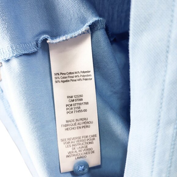 Travis Mathew Mens Light Blue Polo Shirt Size M Pima Cotton/Polyester Short Slee - Picture 6 of 8